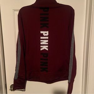 PINK Burgundy Zip pullover